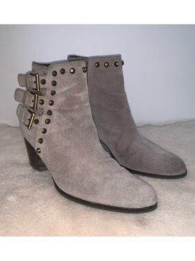 Stuart Weitzman Kickstart Studded Suede Ankle Boot 6